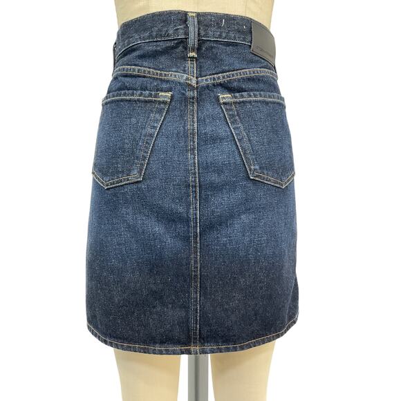 Citizens Of Humanity 'Etta' Blue Cotton Pencil Skirt Size 24 - Picture 3 of 5